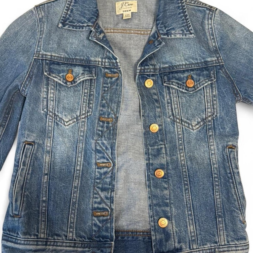 J. Crew Blue Denim Jacket Size XXS - Picture 2 of 4